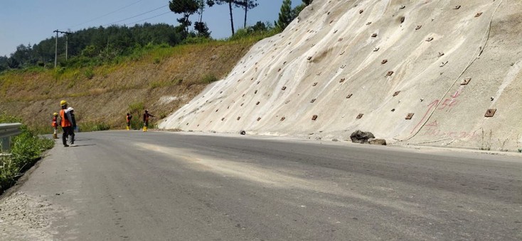 Shotcrete, rockbolt, soilnailing and grouting, Bendungan Saguling - Bandung